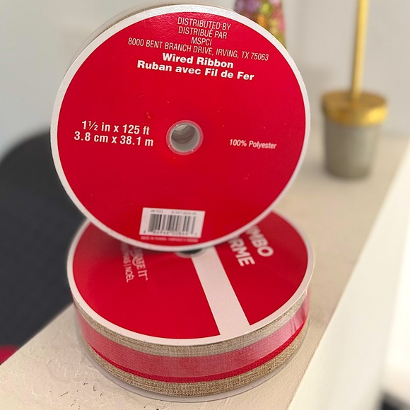 Christmas Holiday Decoration Wired Ribbons for Wreath Trees‎ Gift Boxes - Picture 2 of 5